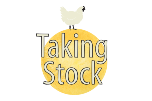 Taking Stock Vertical Logo with Chicken
