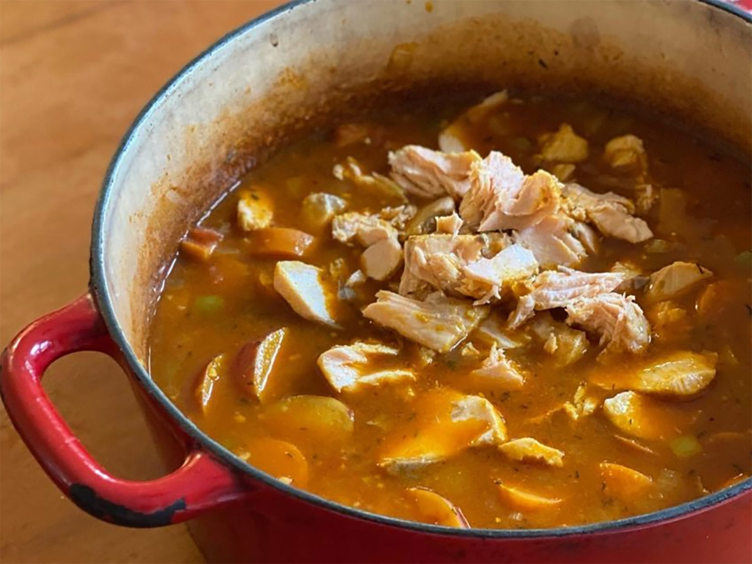 Curried salmon stew